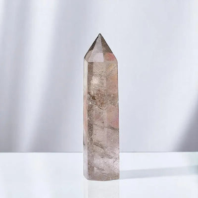 Punta Energética de Cuarzo Ahumado Natural – Equilibra y Protege tu Espacio