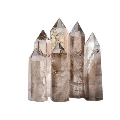 Punta Energética de Cuarzo Ahumado Natural – Equilibra y Protege tu Espacio