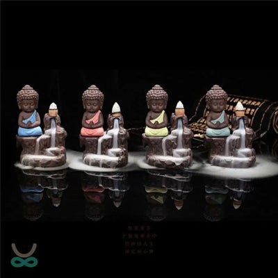 Quemador de Incienso Zen - Monje en la Cascada: Relajación y Ambientes Apacibles