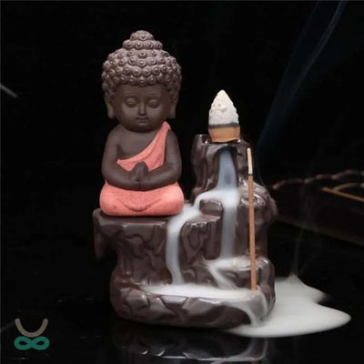 Quemador de Incienso Zen - Monje en la Cascada: Relajación y Ambientes Apacibles