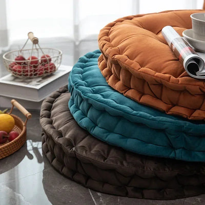 Cojín Redondo de Terciopelo Liso para Invierno