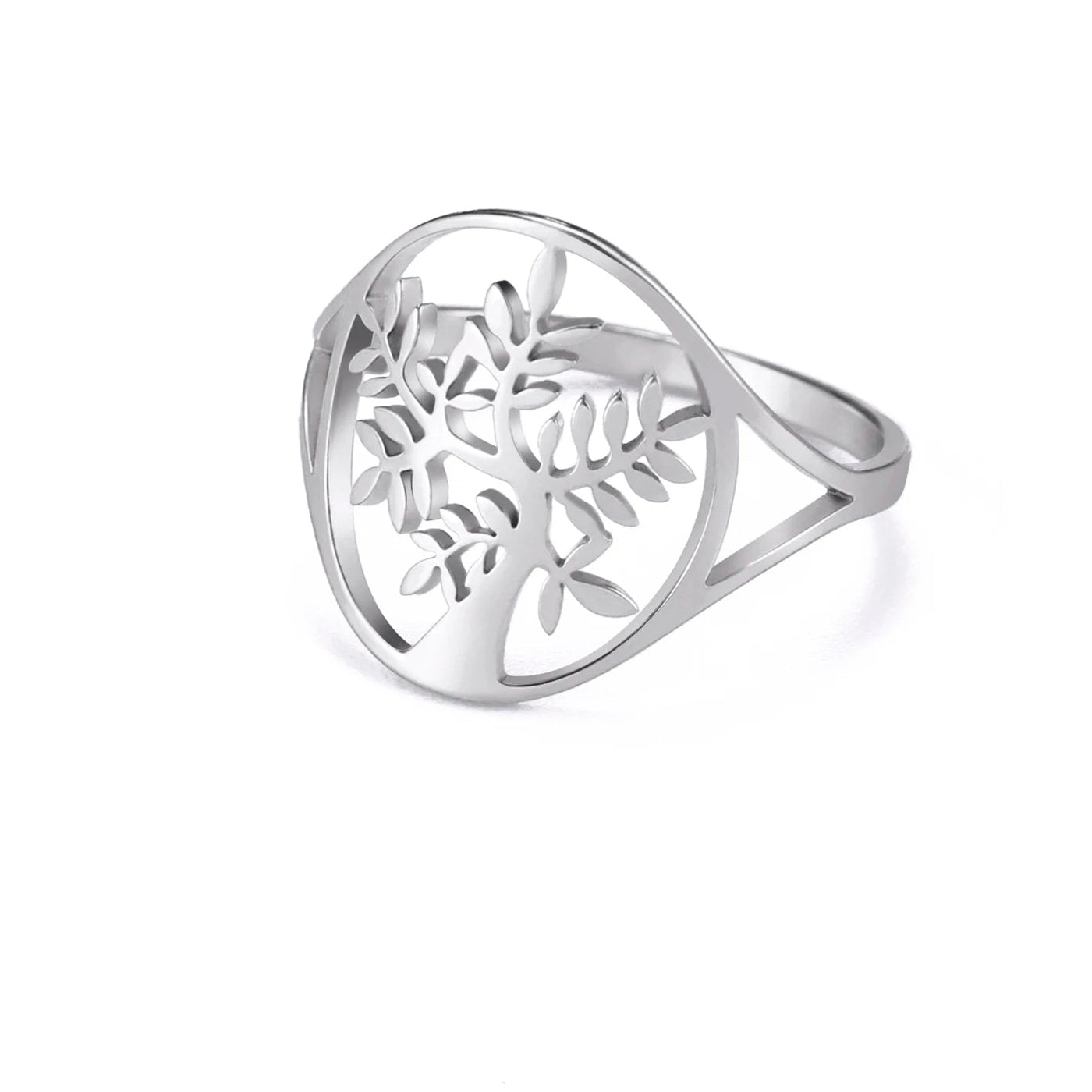 Anillo Árbol de la Vida Dorado en Acero Inoxidable – Armonía, Energía y Crecimiento Espiritual