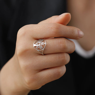 Anillo Árbol de la Vida Dorado en Acero Inoxidable – Armonía, Energía y Crecimiento Espiritual