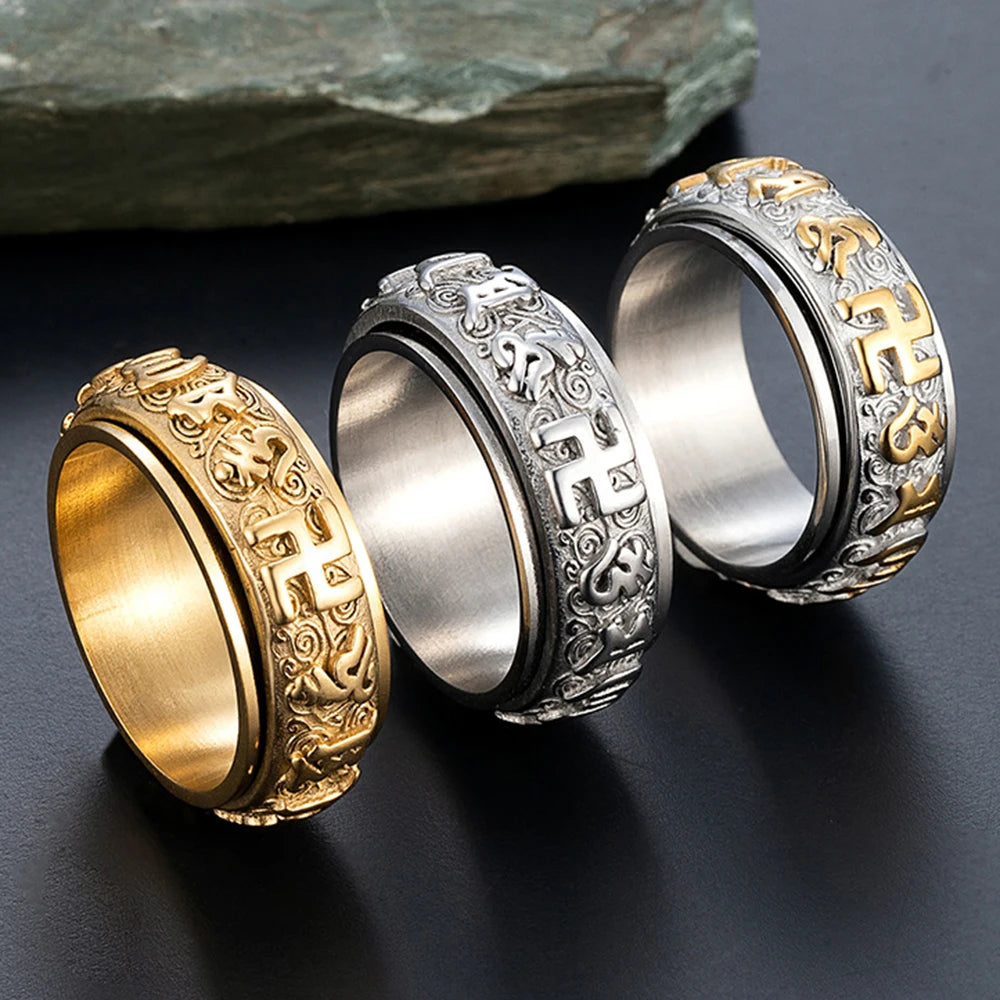 Anillo Giratorio de la Rueda de Oración Tibetana: El Mantra que Calma tu Espíritu