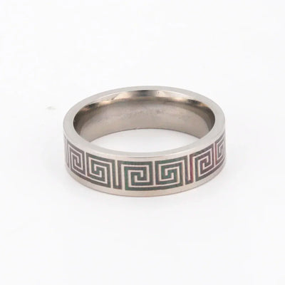 Anillo Zen de Acero Inoxidable Griego – Energía, Protección y Equilibrio Interior