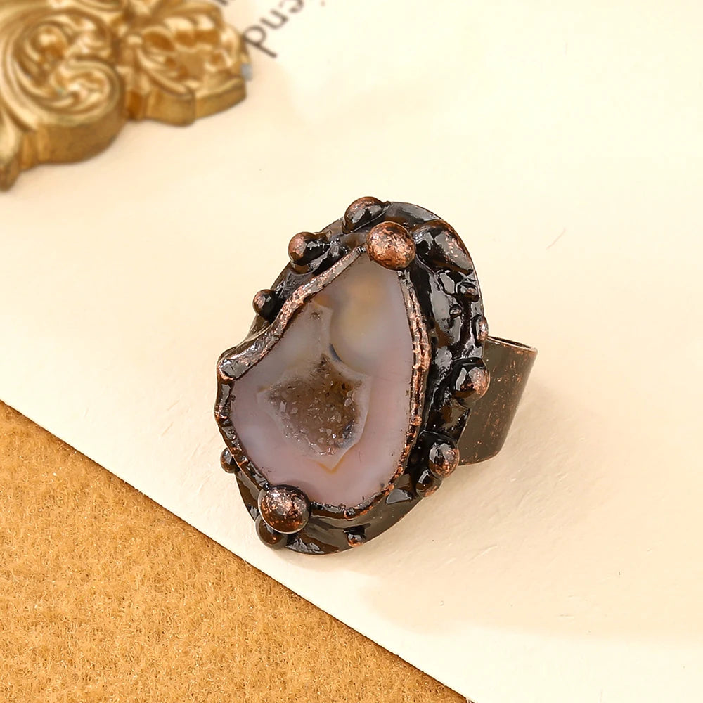 Anillo Zen de Turmalina Azul y Negra – Protección, Energía y Armonía Interior