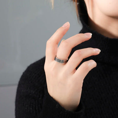 Anillo Zen de Acero Inoxidable Griego – Energía, Protección y Equilibrio Interior