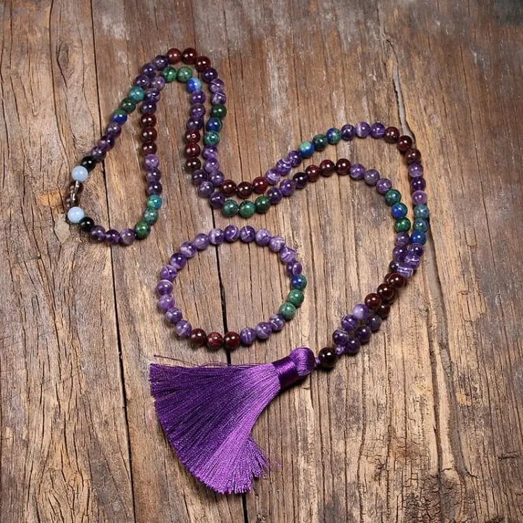 Set de Collar y Pulsera – Amatista y Azurita para Energía y Equilibrio