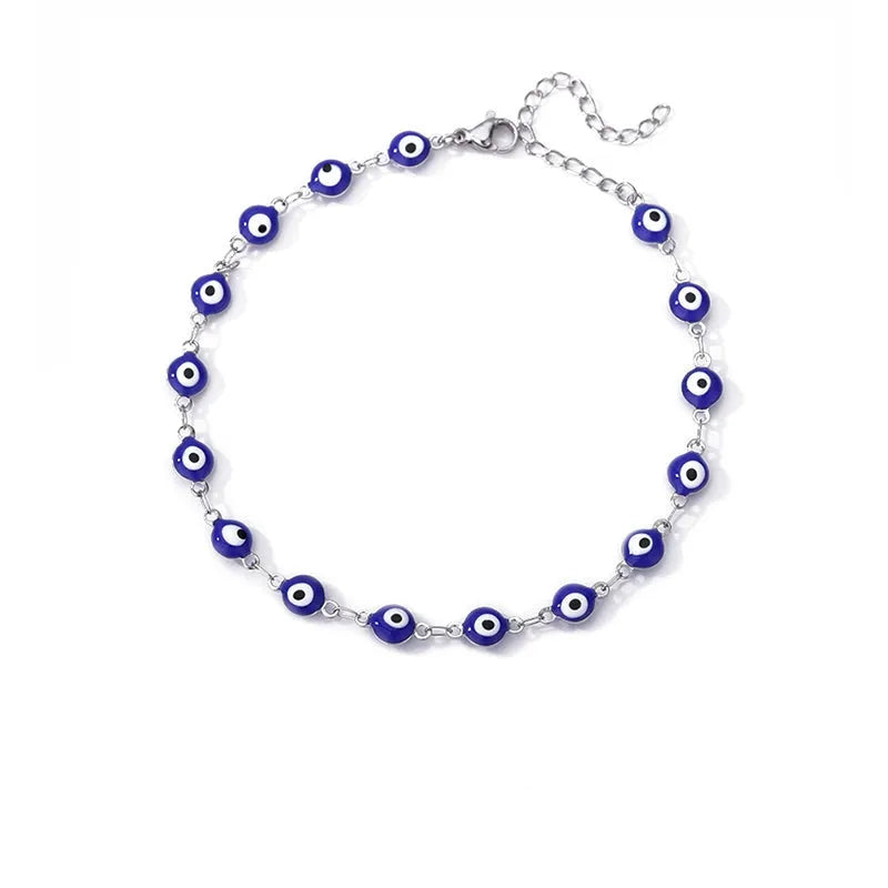 Tobillera para el mal de ojo en acero inoxidable