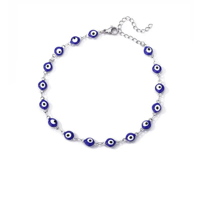 Tobillera para el mal de ojo en acero inoxidable