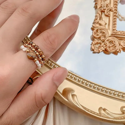 Trío de Anillos de Ojo de Tigre