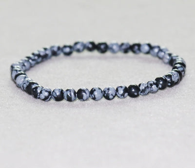 Pulsera de Obsidiana Nevada de 4 mm para Energía y Protección Diaria