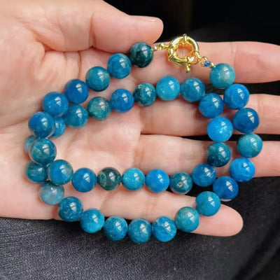 Collar de Cuarzo Azul Natural para Energía y Elegancia