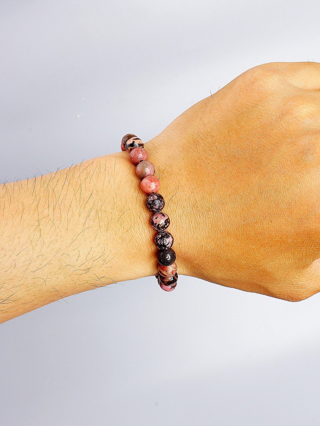 Pulsera de Rodonita Natural para la Paz Interior y el Amor Propio
