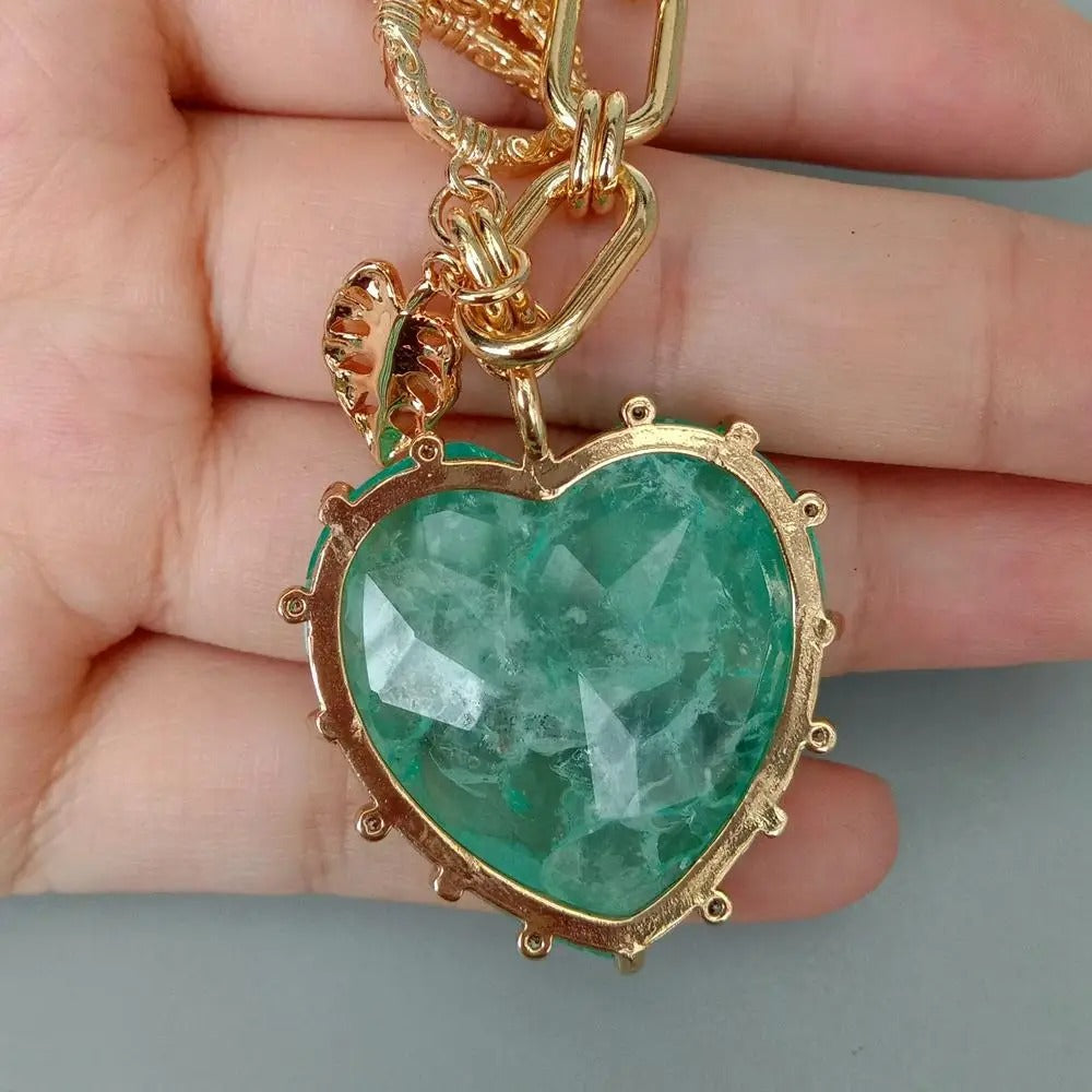 Pulsera Dorada con Cuarzo Verde