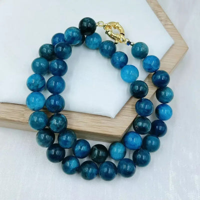 Collar de Cuarzo Azul Natural para Energía y Elegancia