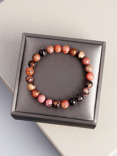 Pulsera de Rodonita Natural para la Paz Interior y el Amor Propio